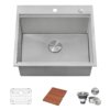 Ruvati 25 x 22 x 12 inch Drop-in Topmount Laundry Utility Workstation Sink 16 Gauge Stainless Steel - RVU6425