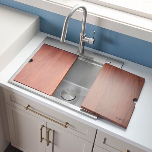 Ruvati 25-inch epiRock Workstation Pink Undermount Laundry Sink