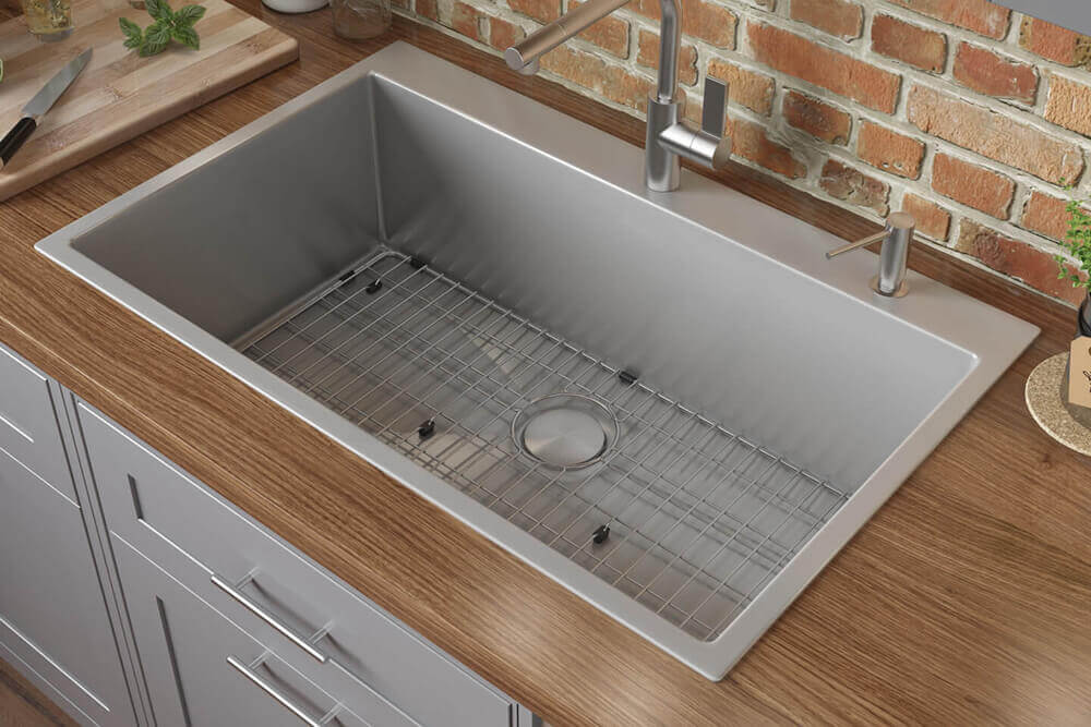 Ruvati 24 x 20 inch Drop-in 16 Gauge Stainless Steel Rounded