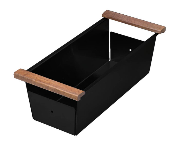 Ruvati Workstation Sink Replacement Colander 17 inch Black Stainless Steel with Wooden Handles - RVA1317BL